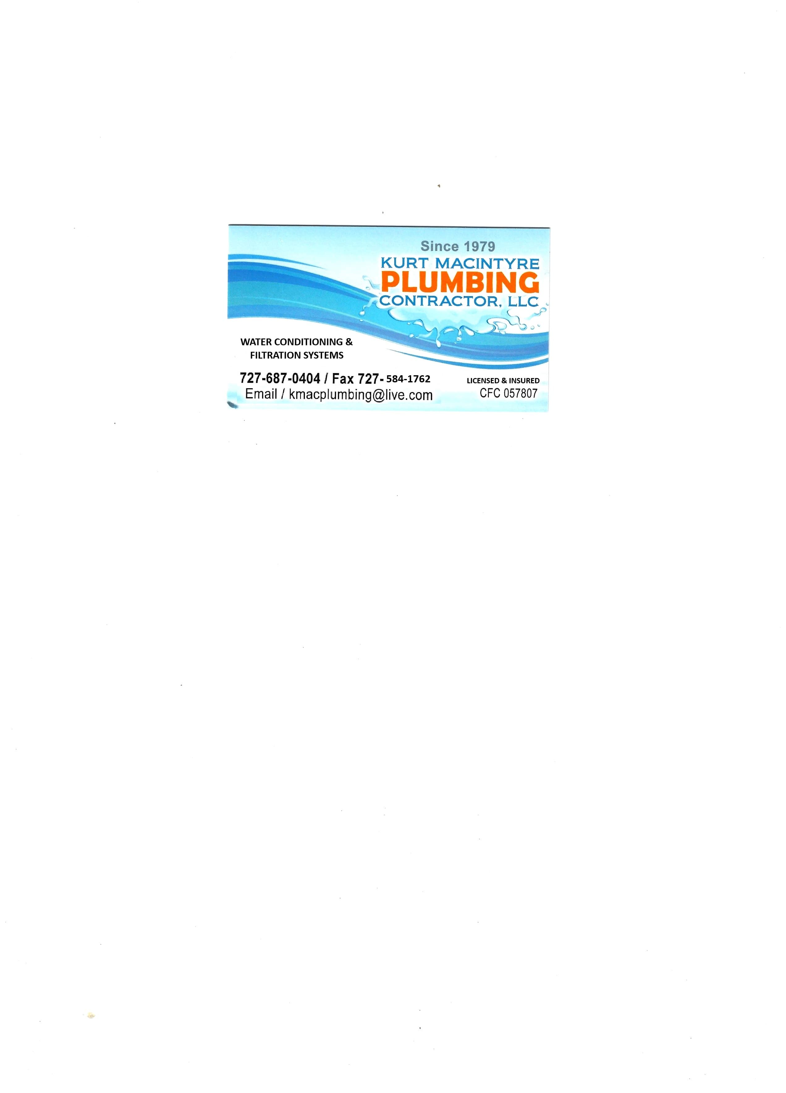 KURT MACINTYRE PLUMBING LLC logo